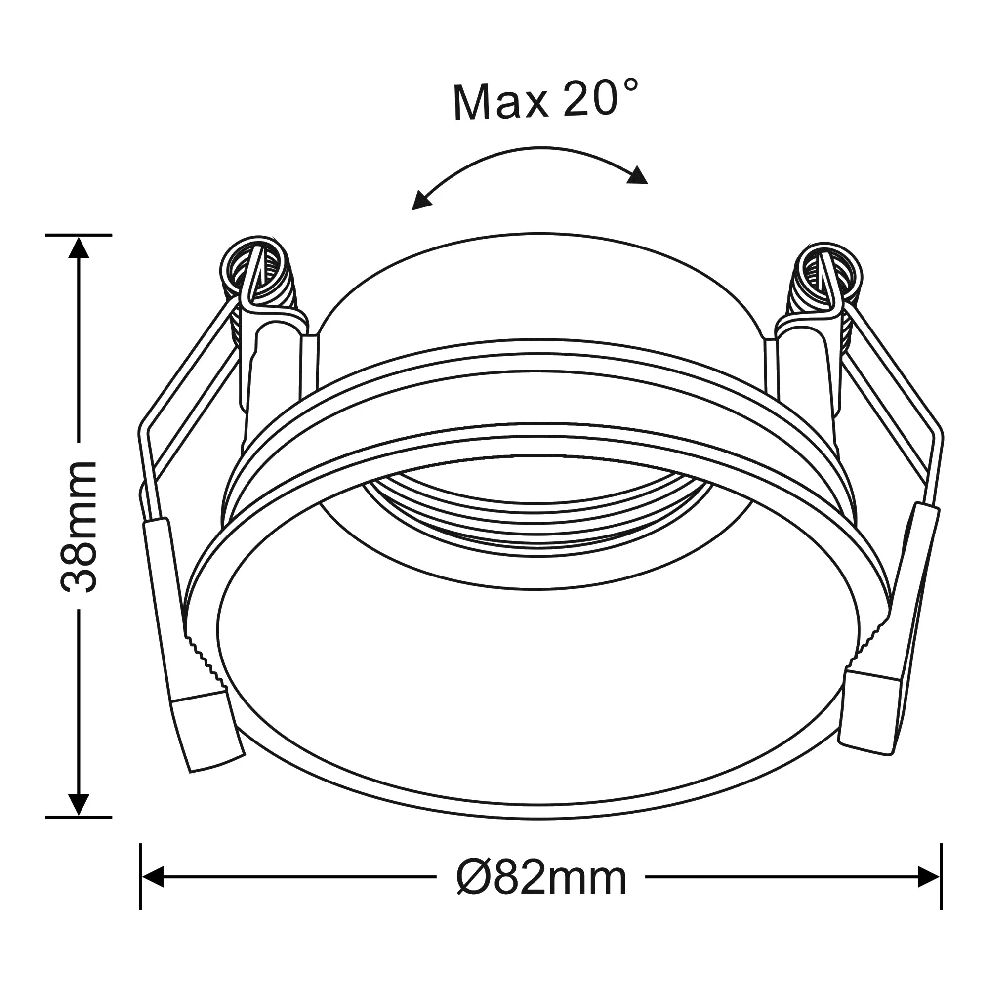 Bania A 9 Powered by Tridonic  9W 2700K 770lm 24° CRI>90 LED Engine, 250mA White Adjustable Recessed Spotlight, IP20 DM201658  Dlux Bania A 9